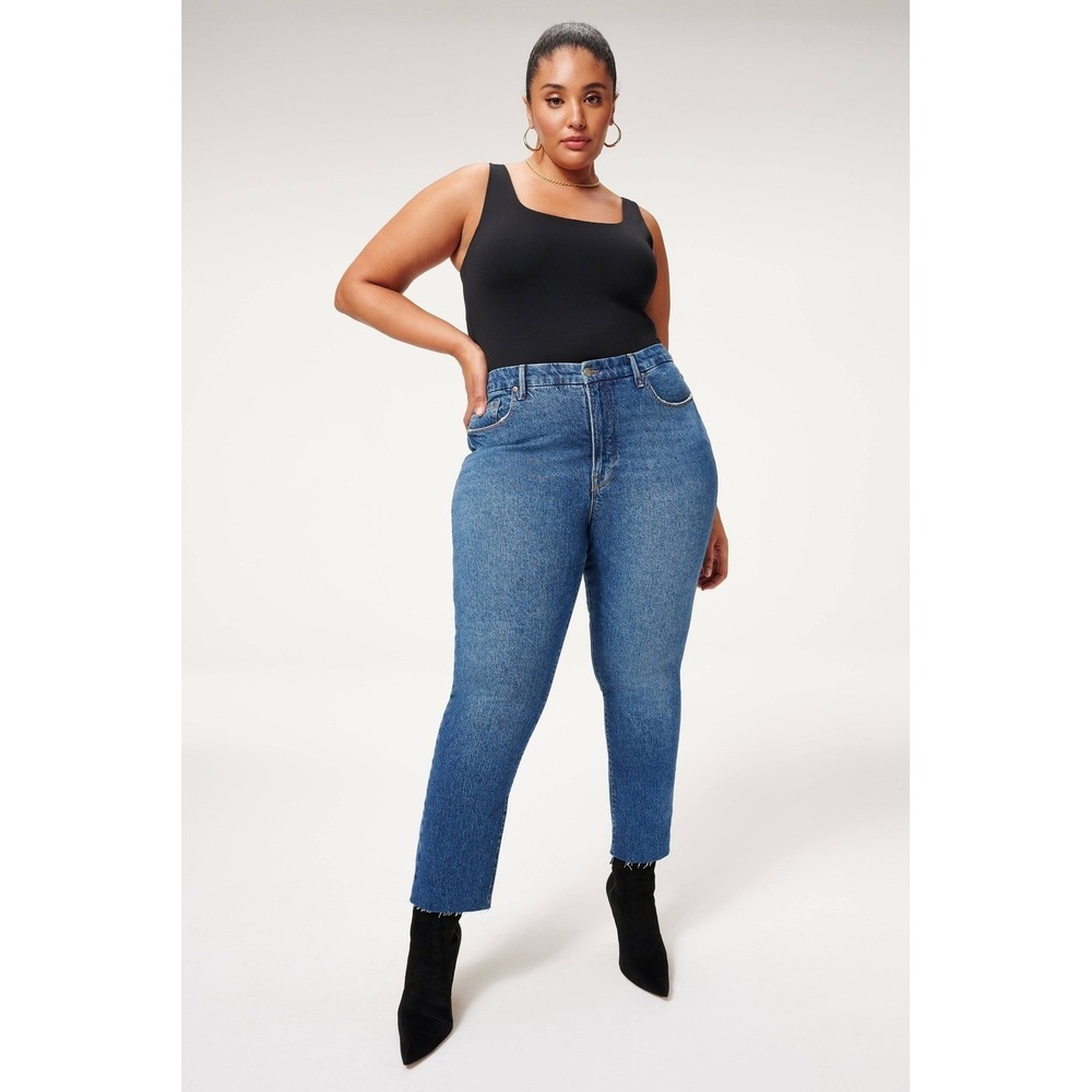 Good American Good Classic High Rise Cropped‎ Jeans Size 24 Plus Size